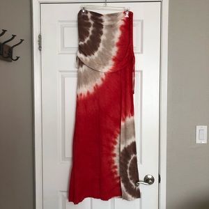 Strapless Tye-Dye Maxi Dress